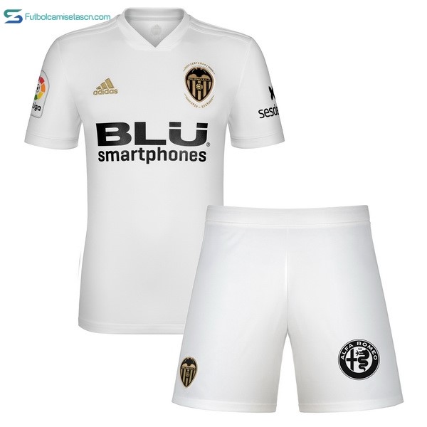 Camiseta Valencia 1ª Niños 2018/19 Blanco